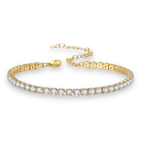 Oversized Crystal Rhinestone Tennis Bracelet Anklet NEW - Picture 3 of 4